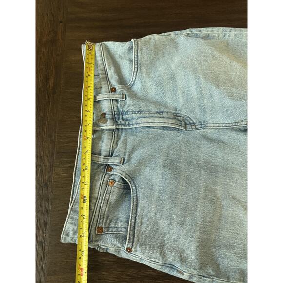 Madewell Jeans Womens 29 Blue Light Wash Perfect Vintage Wide-Leg Crop Raw Hem - Picture 7 of 9